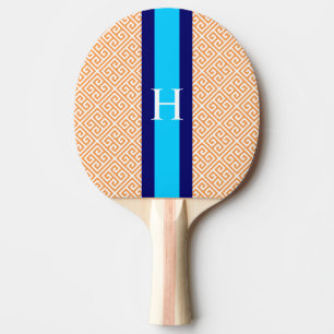 Pala De Ping Pong Paleta de Ping Pong con Llave Griega Naranja Monog