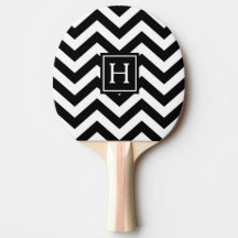 Paleta de Ping Pong con Monograma de Chevron en Bl