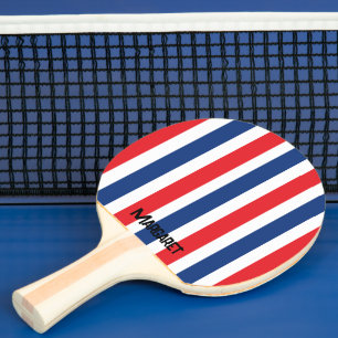 Pala De Ping Pong Paleta de Ping Pong con monograma de nombre en azu