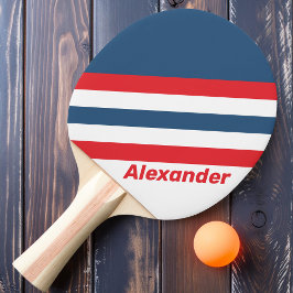 Pala De Ping Pong Paleta de Ping Pong con Rayas Nostálgicas y Nombre