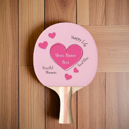 Pala De Ping Pong Paleta de Ping Pong Corazones Rosas Personalizada