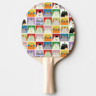 Pala De Ping Pong Paleta de Ping Pong de Gato Adorable Collage Kawai