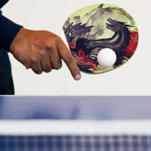Pala De Ping Pong Paleta de Ping Pong Dragón Negro Japonés