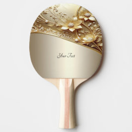 Pala De Ping Pong Paleta de Ping Pong Floral Dorada Ornata Moderna