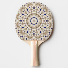 Pala De Ping Pong Paleta de Ping Pong Floral Geométrica Azul Dorado