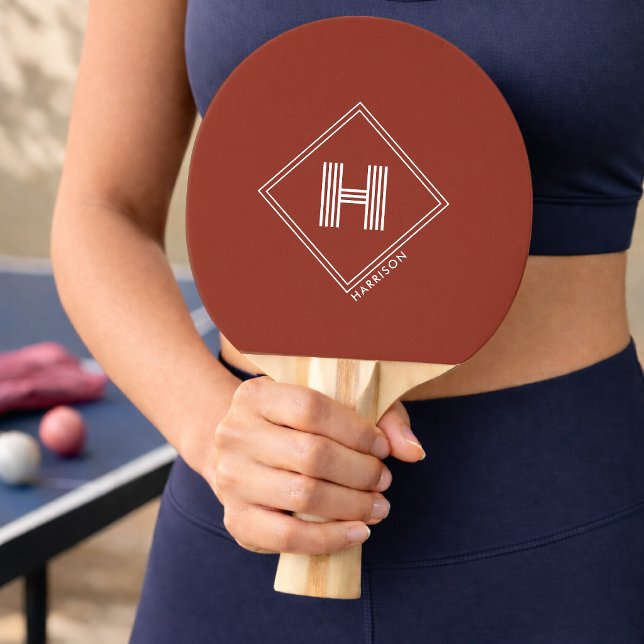 Pala De Ping Pong Paleta de Ping Pong | Monograma Geométrico Elegant (Subido por el creador)