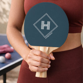 Pala De Ping Pong Paleta de Ping Pong | Monograma Geométrico Moderno