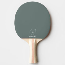 Pala De Ping Pong Paleta de Ping Pong Monograma Gris Verde