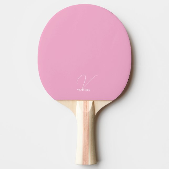 Pala De Ping Pong Paleta de Ping Pong Monogramada Rosa Pálido (Anverso)