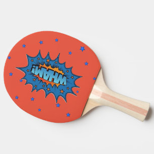 Pala De Ping Pong Paleta de Ping Pong - Pop Art Wham Azul Naranja
