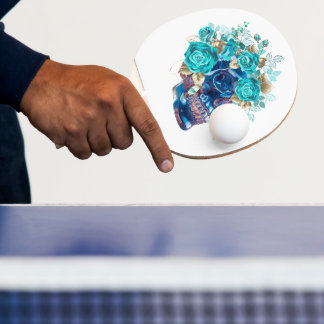 Pala De Ping Pong Paleta de Ping Pong Requiem Flor Azul – Flo Artíst