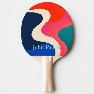 Pala De Ping Pong Paleta de Ping Pong Retro Onda Abstracta Nombre Pe