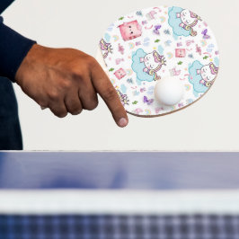 Pala De Ping Pong Paleta de Ping Pong Rosa, Unicornio Azul Arcoíris 