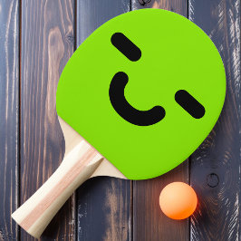 Pala De Ping Pong Paleta de Ping Pong Verde Cara Sonriente Complacid