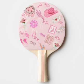 Pala De Ping Pong Paleta de pingpong rosa kawaii femenina