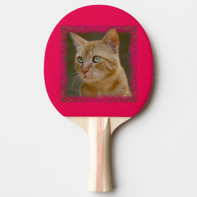 Pala De Ping Pong Paleta del ping-pong del gato del jengibre (Anverso)