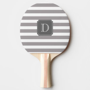 Pala De Ping Pong Paleta gris y blanca del ping-pong del monograma