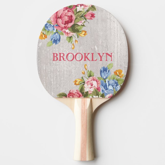 Pala De Ping Pong Paleta personalizada personalizado floral del (Anverso)