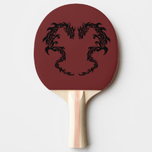 Pala De Ping Pong Paleta roja del ping-pong de dos dragones tribales