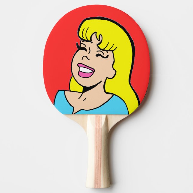 Pala De Ping Pong Paleta rubia del ping-pong de la historieta de la (Anverso)