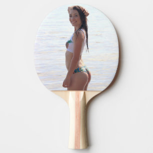 PALA DE PING PONG PALETAS DEL PING-PONG DEL CHICA DE LA PLAYA DE LA