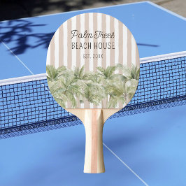 Pala De Ping Pong Palm Trees Tropicales Beige Stripes Beach House
