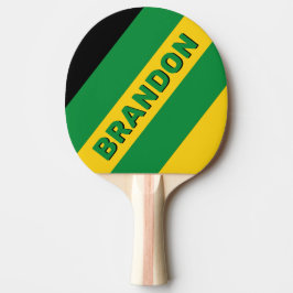 Pala De Ping Pong Palm trópica retro negrita con nombre