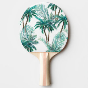 Pala De Ping Pong Palm tropical: Patrón de jungla acuarela.