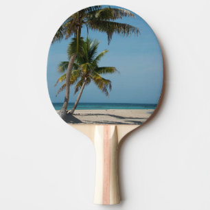 Pala De Ping Pong Palmera y playa de arena blanca