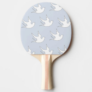 Pala De Ping Pong palomas blancas en azul