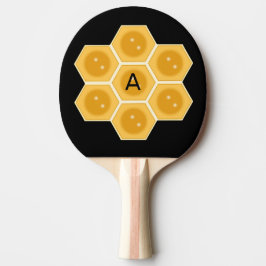 Pala De Ping Pong Panal moderno y monograma en negro
