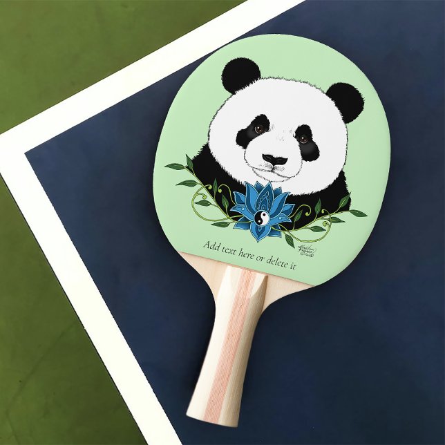 Pala De Ping Pong Panda Bear Lotus Flower Blue (Subido por el creador)