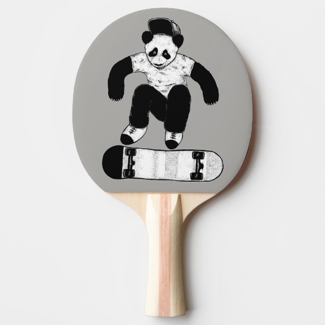 Pala De Ping Pong Panda de Skateboarding (Anverso)
