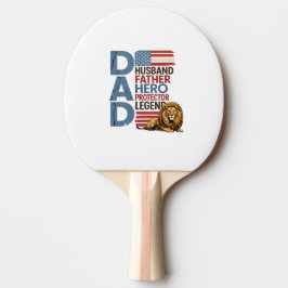 Pala De Ping Pong Papá Bandera Americana León Patriótico