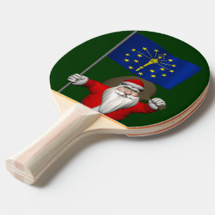 Pala De Ping Pong Papá Noel con la bandera de Indiana