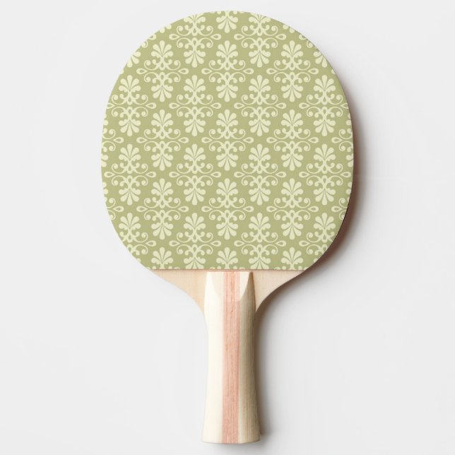 Pala De Ping Pong Papel pintado floral del damasco (Anverso)
