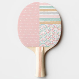 Pala De Ping Pong Parche Corazones Arcoiris Pastel Ping Pong Paddle
