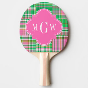 Pala De Ping Pong Parche de adormidera rosa caliente de esmeralda Ma