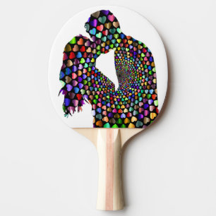 PALA DE PING PONG PAREJA BESÁNDOSE