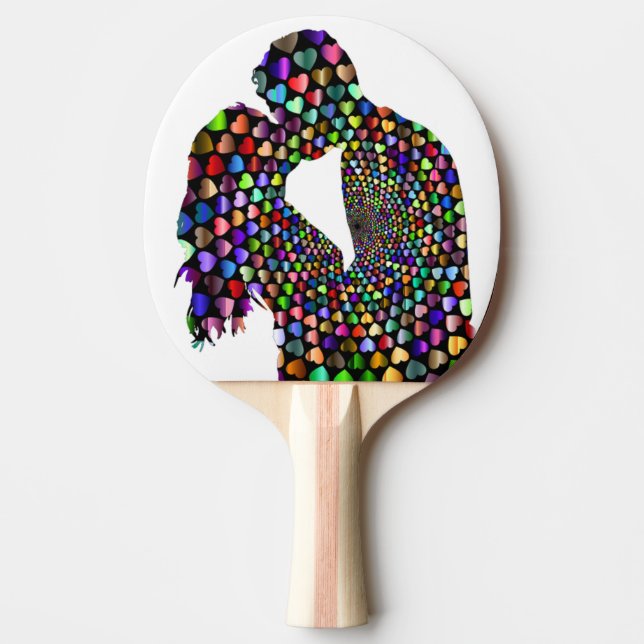PALA DE PING PONG PAREJA BESÁNDOSE (Anverso)
