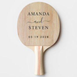 Pala De Ping Pong Pareja de madera de fresno blanco con fecha de bod
