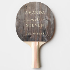Pala De Ping Pong Pareja de tablones desgastados con boda