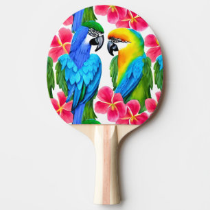 Pala De Ping Pong Parroquias coloridas con flores tropicales tira a