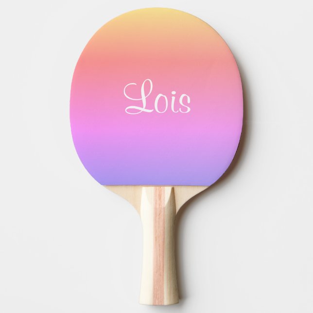 Pala De Ping Pong Pastel Arcoiris Rosa Morado Amarillo 4Lois (Nombre (Anverso)