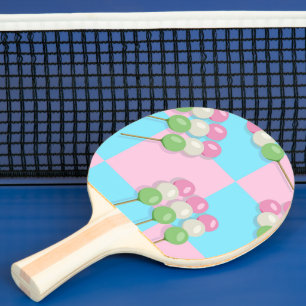 Pala De Ping Pong Pastel Azul Rosa Checkered Dango Ping Pong Paddle