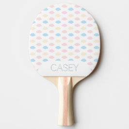 Pala De Ping Pong Pastel Color Clouds Pink Blue Yellow Modern.