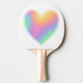 Pala De Ping Pong Pastel Corazón Arcoiris