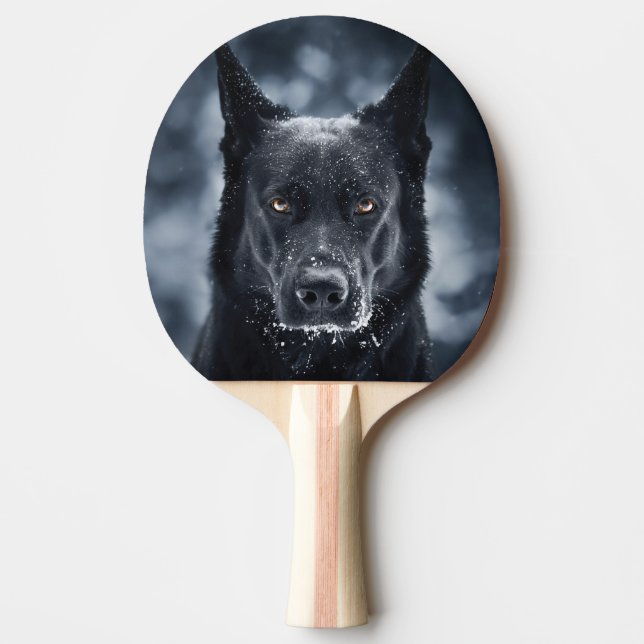 Pala De Ping Pong Pastor alemán negro (Anverso)