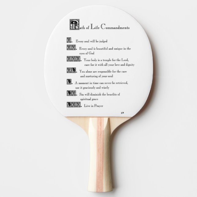 Pala De Ping Pong Path of LIfe Commandments (Anverso)