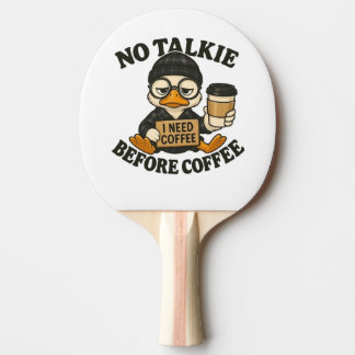 Pala De Ping Pong Pato Divertido No Habla Antes De Café Mono De Café